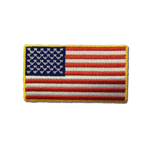 2½" American US Flag Gold Border Patch - PATCHERS Iron on Patch