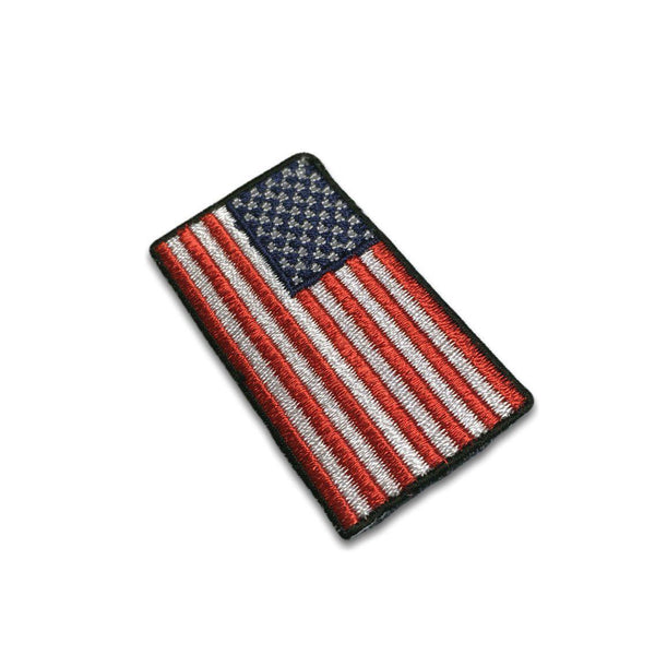 2" American US Flag Black Border Patch - PATCHERS Iron on Patch