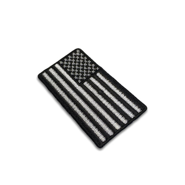 2" American US Flag Black & White Patch - PATCHERS Iron on Patch