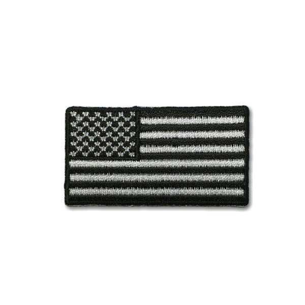 2" American US Flag Black & White Patch - PATCHERS Iron on Patch