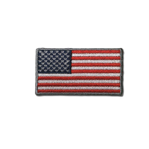 2" American US Flag Silver Border Patch - PATCHERS Iron on Patch
