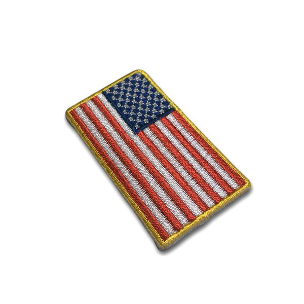 2" American US Flag Yellow Border Patch - PATCHERS Iron on Patch