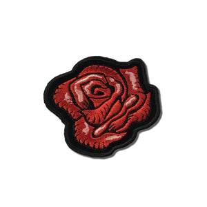 2" Red Rose Head Patch - PATCHERS Iron on Patch