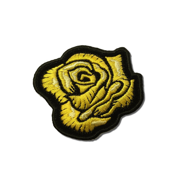 2" Yellow Rose Head Patch - PATCHERS Iron on Patch