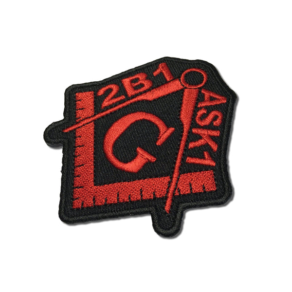 2B1 ASK1 Free Mason Black and Red Patch - PATCHERS Iron on Patch