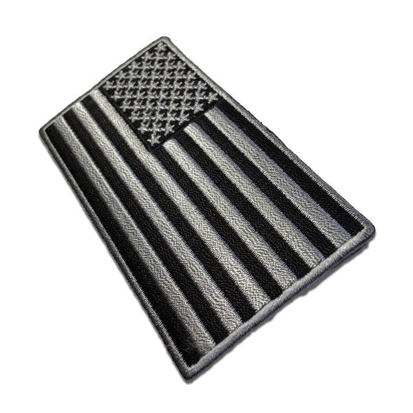 3½" American US Flag Black & Grey Patch - PATCHERS Iron on Patch