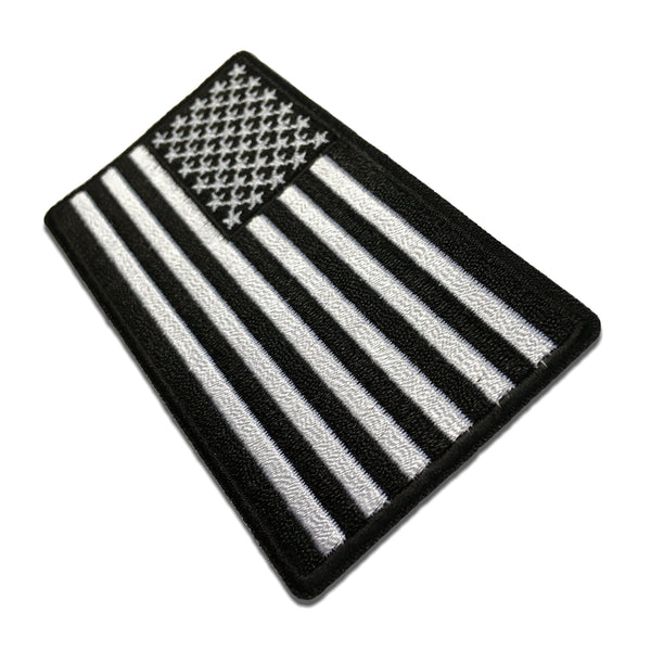 3½" American US Flag Black & White Patch - PATCHERS Iron on Patch