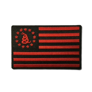 3½" Gadsden American US Flag Red & Black Patch - PATCHERS Iron on Patch