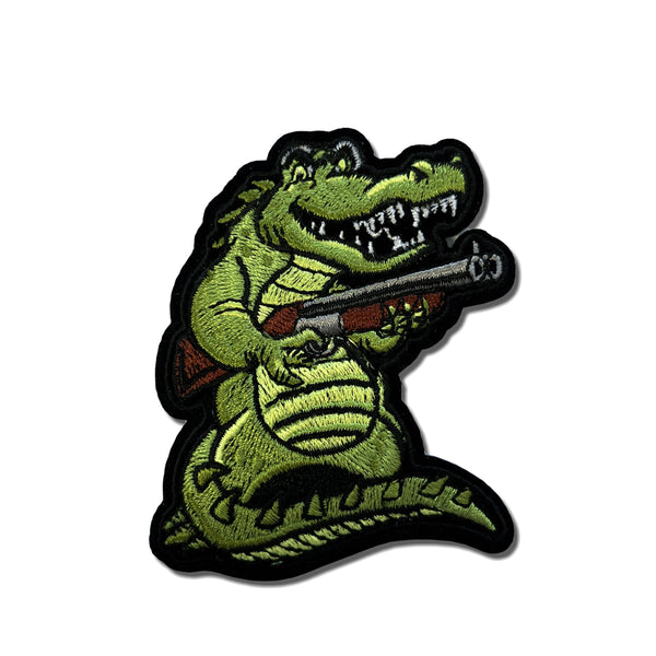 3" Alligator Shotgun Patch - PATCHERS Iron on Patch