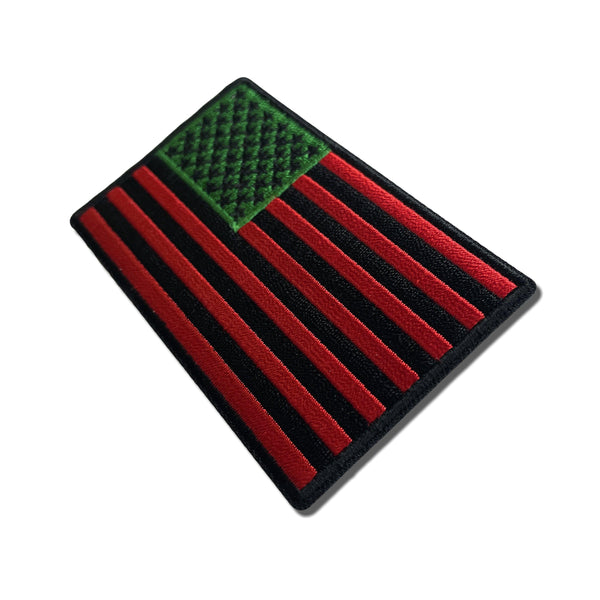 3" American US Flag African Colours Patch - PATCHERS Iron on Patch