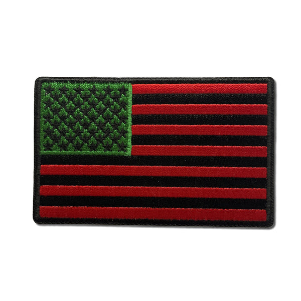3" American US Flag African Colours Patch - PATCHERS Iron on Patch