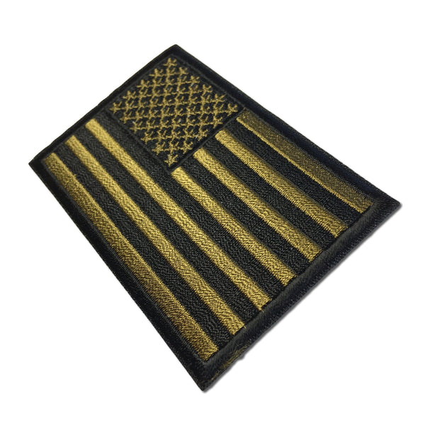 3" American US Flag Black & Subdued Green Patch - PATCHERS Iron on Patch
