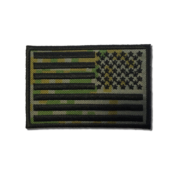 3" American US Flag Reversed Camo Patch - PATCHERS Iron on Patch