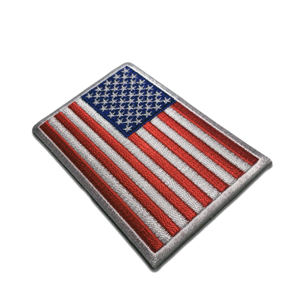 3" American US Flag White Border Patch - PATCHERS Iron on Patch