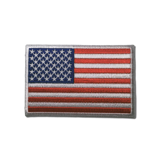 3" American US Flag White Border Patch - PATCHERS Iron on Patch