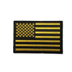 3" American US Flag Yellow & Black Patch - PATCHERS Iron on Patch