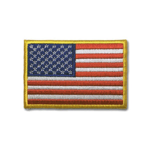 3" American US Flag Yellow Border Patch - PATCHERS Iron on Patch