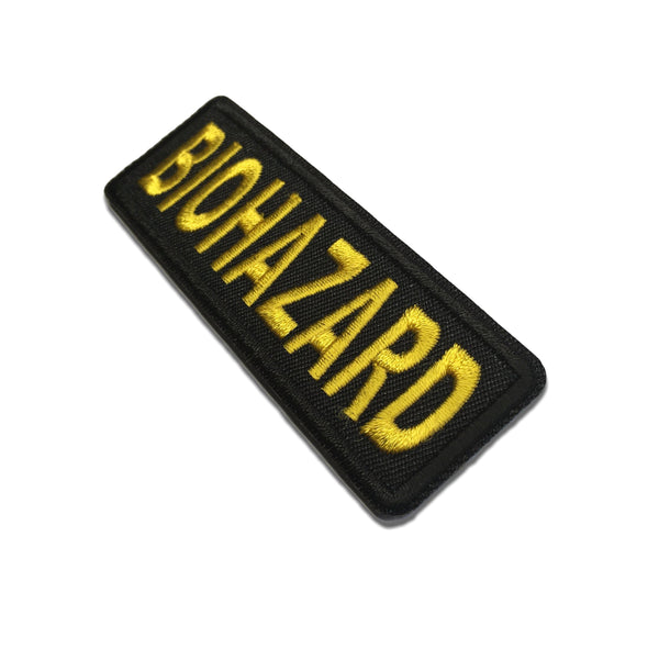 3" Biohazard Yellow on Black Patch - PATCHERS Iron on Patch