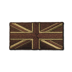 3" British UK Flag Brown Union Jack Patch - PATCHERS Iron on Patch