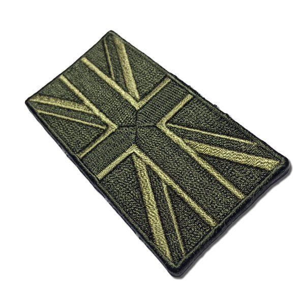 3" British UK Flag Green Union Jack Patch - PATCHERS Iron on Patch