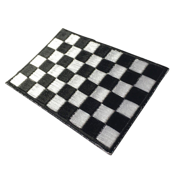 3" Chequered Flag Racing Patch - PATCHERS Iron on Patch