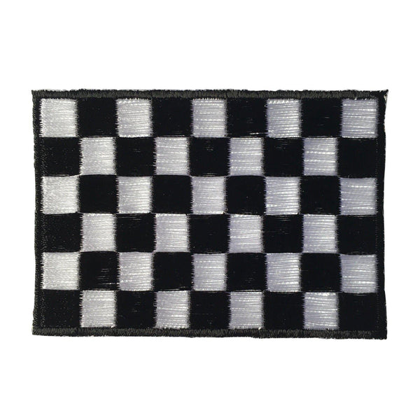 3" Chequered Flag Racing Patch - PATCHERS Iron on Patch