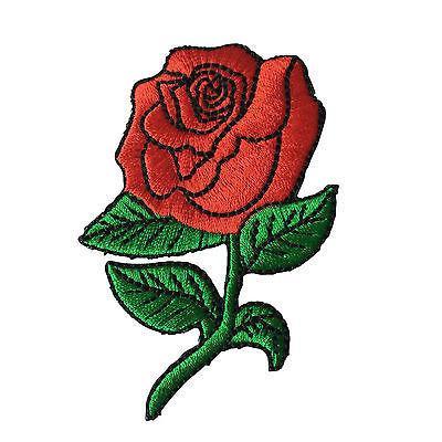 3" Red Rose Patch - PATCHERS Iron on Patch