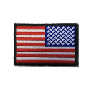 3" Reversed American US Flag Black Border Patch - PATCHERS Iron on Patch