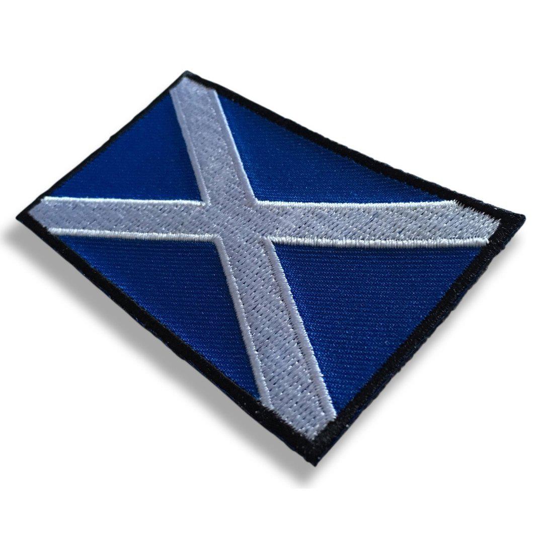 The Scotland Flag Embroidered Patch with Hook & Loop Brand