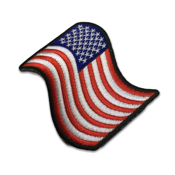 3" Waving American US Flag Patch - PATCHERS Iron on Patch