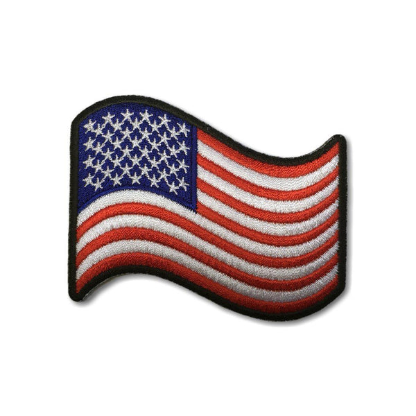 3" Waving American US Flag Patch - PATCHERS Iron on Patch