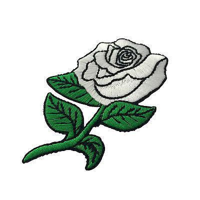 3" White Rose Patch - PATCHERS Iron on Patch