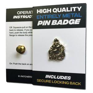 3D Buddha Gold Plated Pin Badge - PATCHERS Pin Badge
