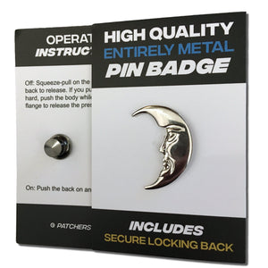 3D Man in The Moon Pin Badge - PATCHERS Pin Badge