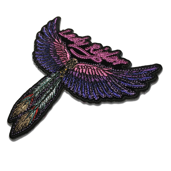 4¼" Lady Rider Wings and Feathers Patch - PATCHERS Iron on Patch