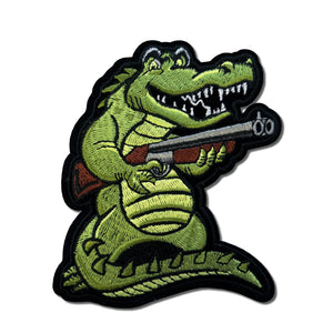 4" Alligator Shotgun Patch - PATCHERS Iron on Patch