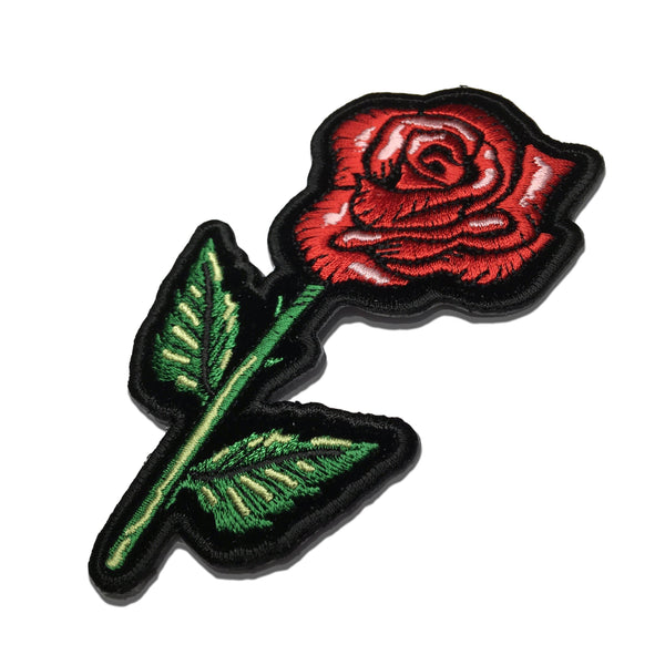 4" Red Rose Patch - PATCHERS Iron on Patch