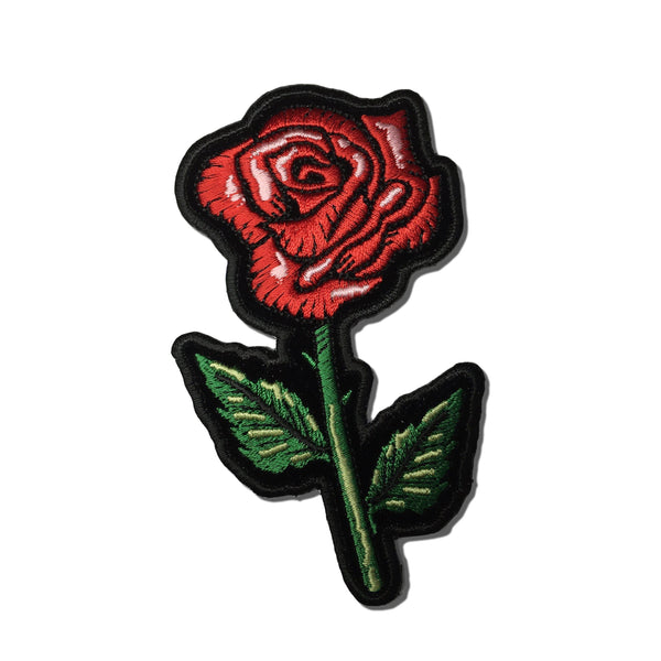 4" Red Rose Patch - PATCHERS Iron on Patch