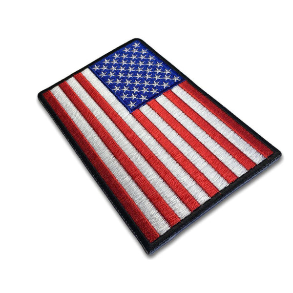 5" American US Flag Black Border Patch - PATCHERS Iron on Patch