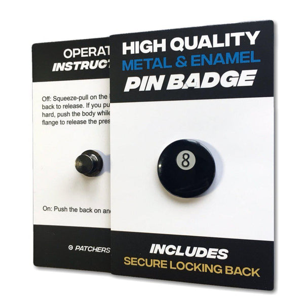 8 Ball Pin Badge - PATCHERS Pin Badge