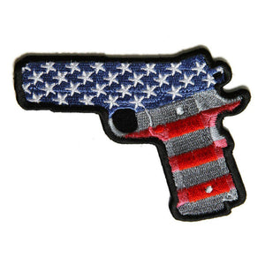9mm Gun With US Flag Patch - PATCHERS Iron on Patch