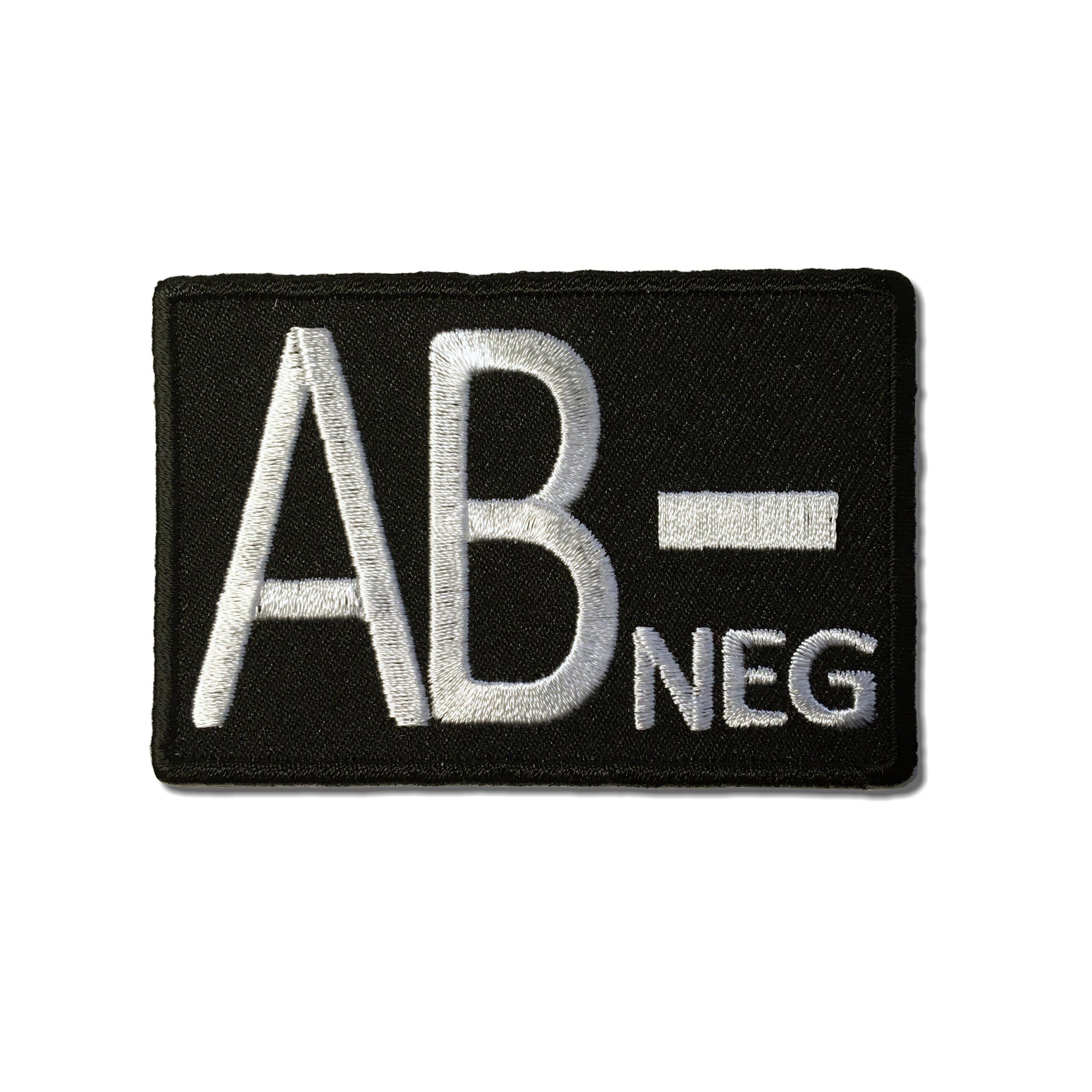 Embroidered AB Blood Type AB Negative Blood Group Iron on Patch PATCHERS