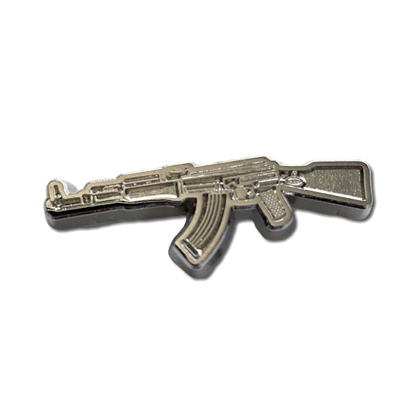 AK47 Kalashnikov 3D Polished Pewter Pin Badge - PATCHERS Pin Badge