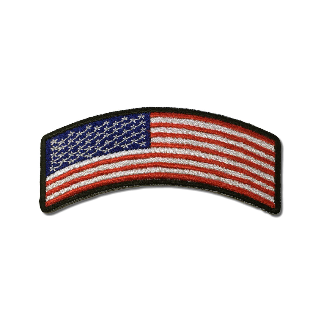 Embroidered American US Flag Rocker Iron on Sew on Patch – PATCHERS