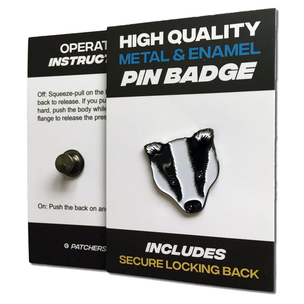 Badger Head Pin Badge - PATCHERS Pin Badge