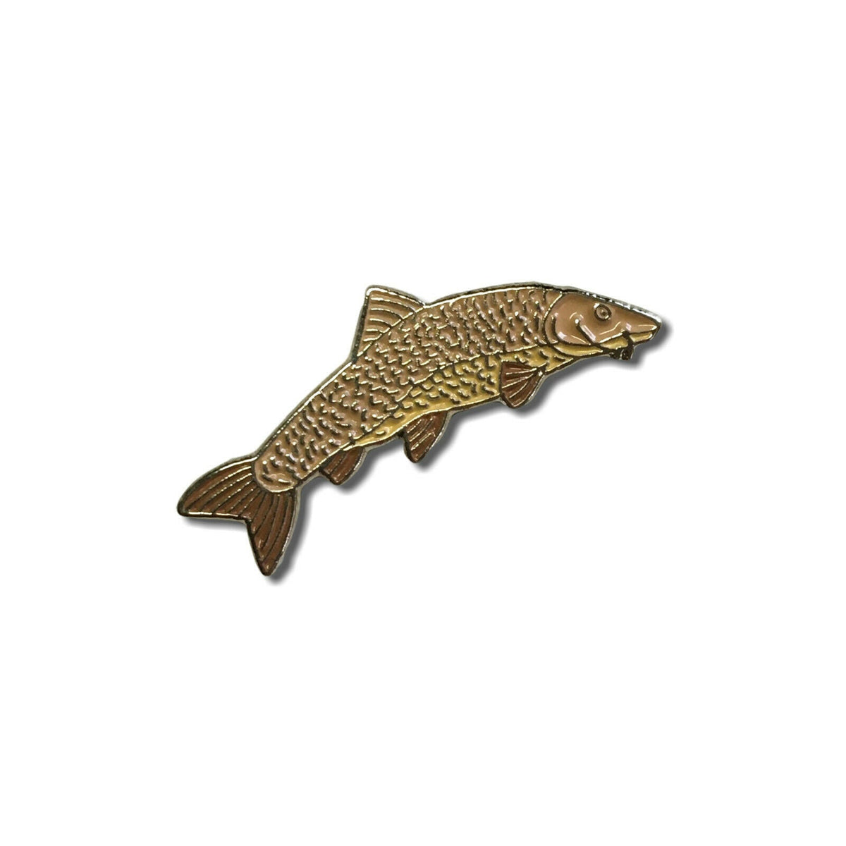 Metal & Enamel Barbel Fish Pin Badge with Secure Locking Back – PATCHERS