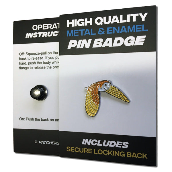 Barn Owl Pin Badge - PATCHERS Pin Badge