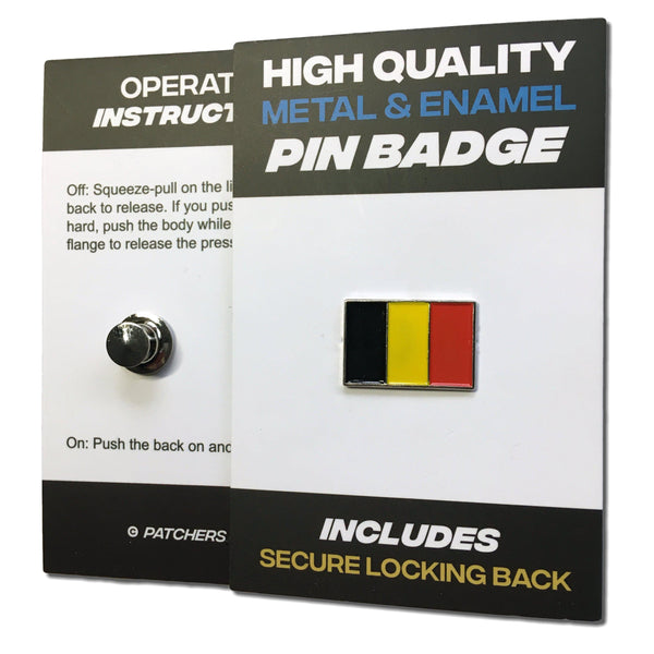 Belgium Flag Pin Badge - PATCHERS Pin Badge