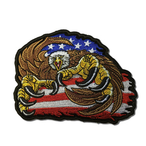 Big Claws Eagle American US Flag Patch - PATCHERS Iron on Patch