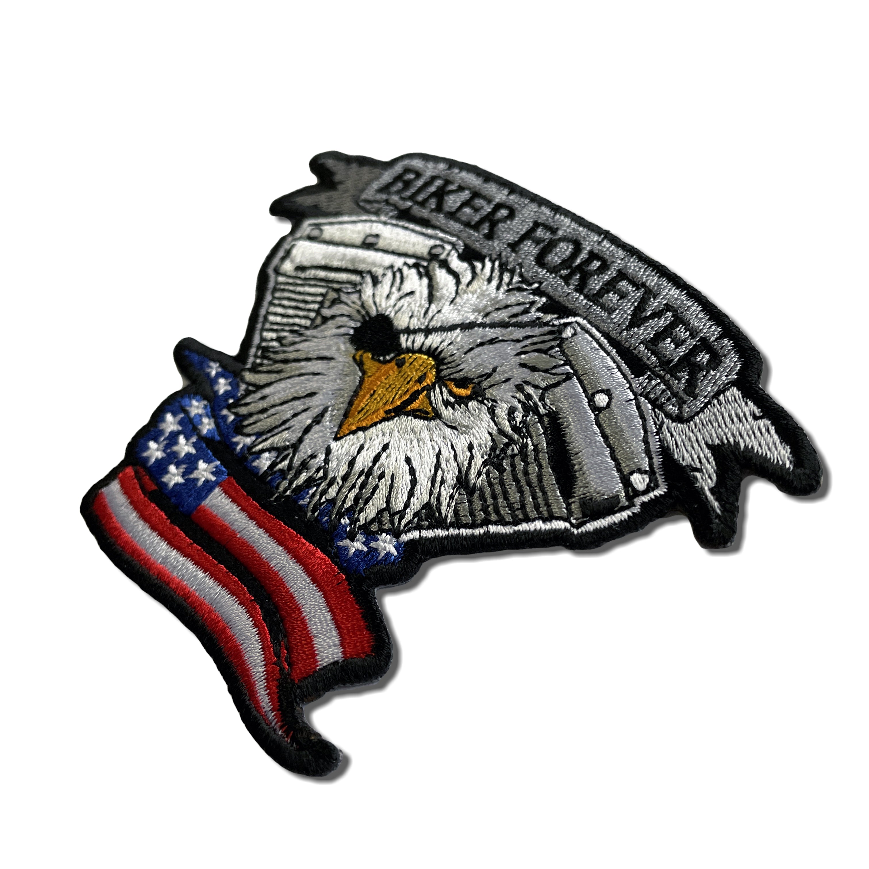 Embroidered Biker Forever Eagle Eye Iron on Sew on Patch – PATCHERS